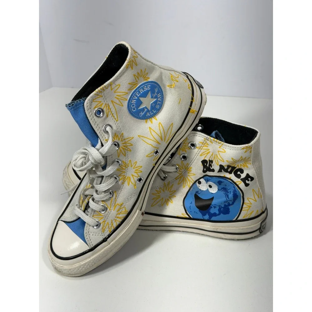 Converse Chuck 70 High Top Be Nice Earth Sunburst White Blue 172863C Mens 8.5‎
